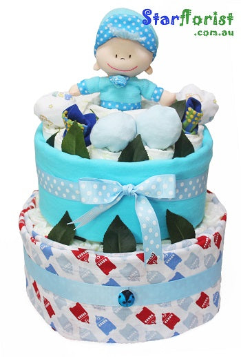 Baby Boy Nappy Cake - Main Image