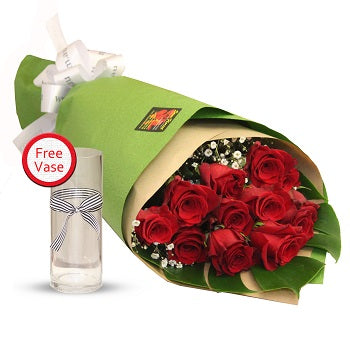 A Dozen Red Roses Bouquet