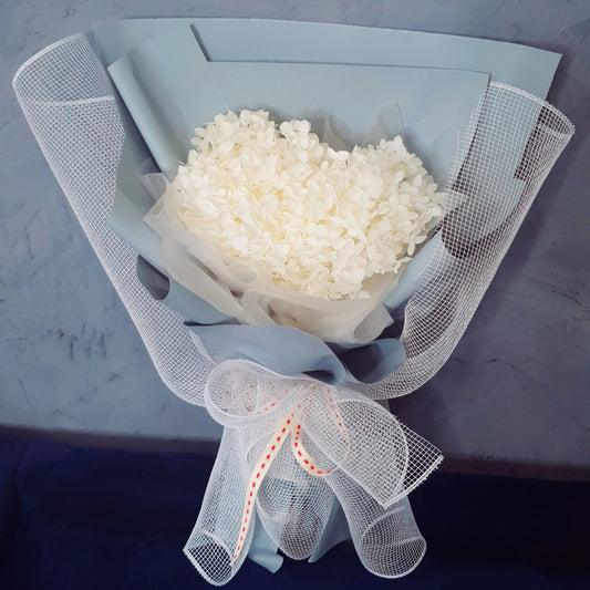 Preserved Hydrangea Bouquet - White