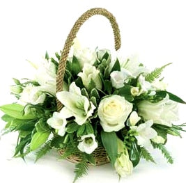 White Flower Basket