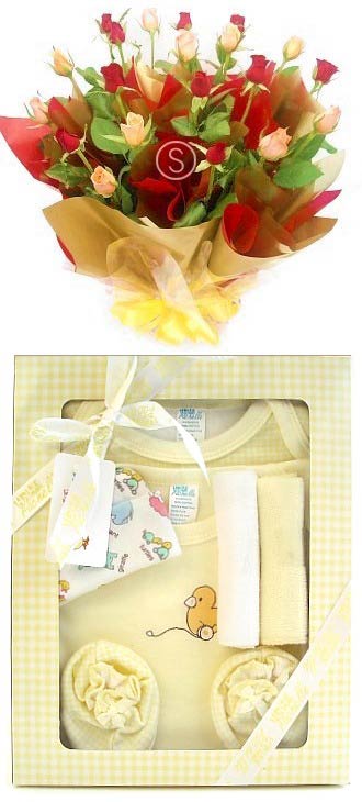 Elegant Roses and Baby Gift Set