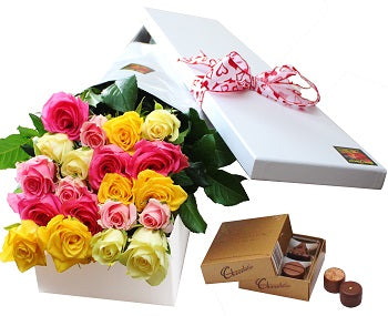20 Mixed Roses and Chocolate