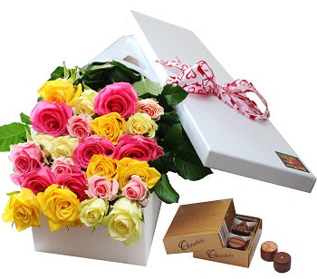 24 Mixed Roses and Chocolates