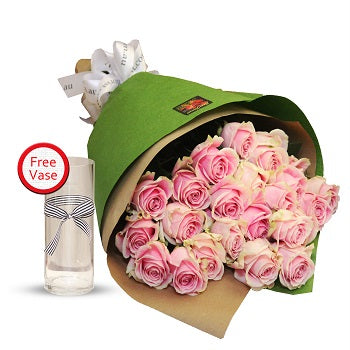 2 Dozen Pink Roses Bouquet