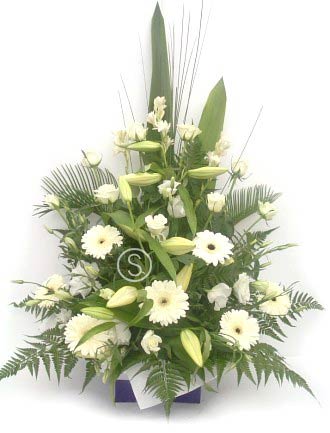 White Sympathy Flower Arrangement