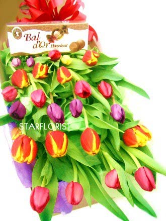 20 Boxed Tulips and Chocolates