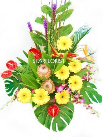 Modern Tropical Flower Arrangement