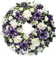 Sympathy Wreath White and Blue