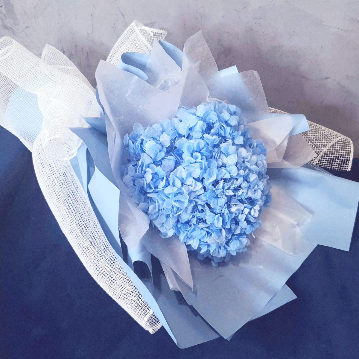 Preserved Hydrangea Bouquet- Blue