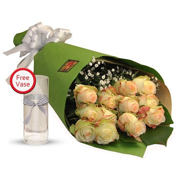 A Dozen Champagne Roses Bouquet