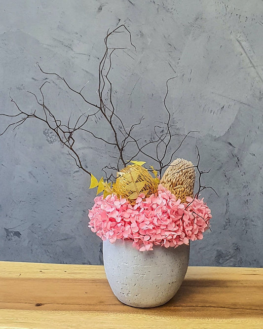 Elegant Ceramic Vase with Preserved Hydrangea