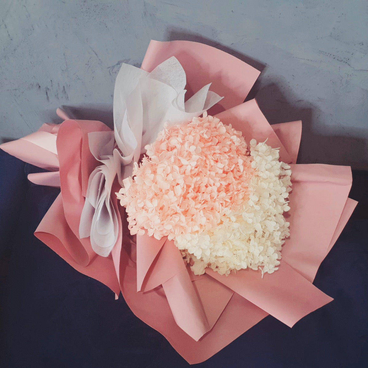 Mixed Pink Pastel Preserved Hydrangea Bouquet