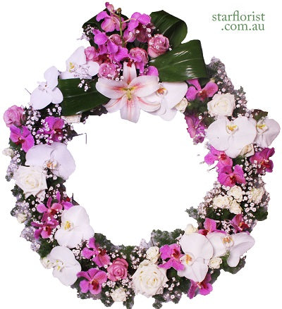 Large White and Purple Wreath