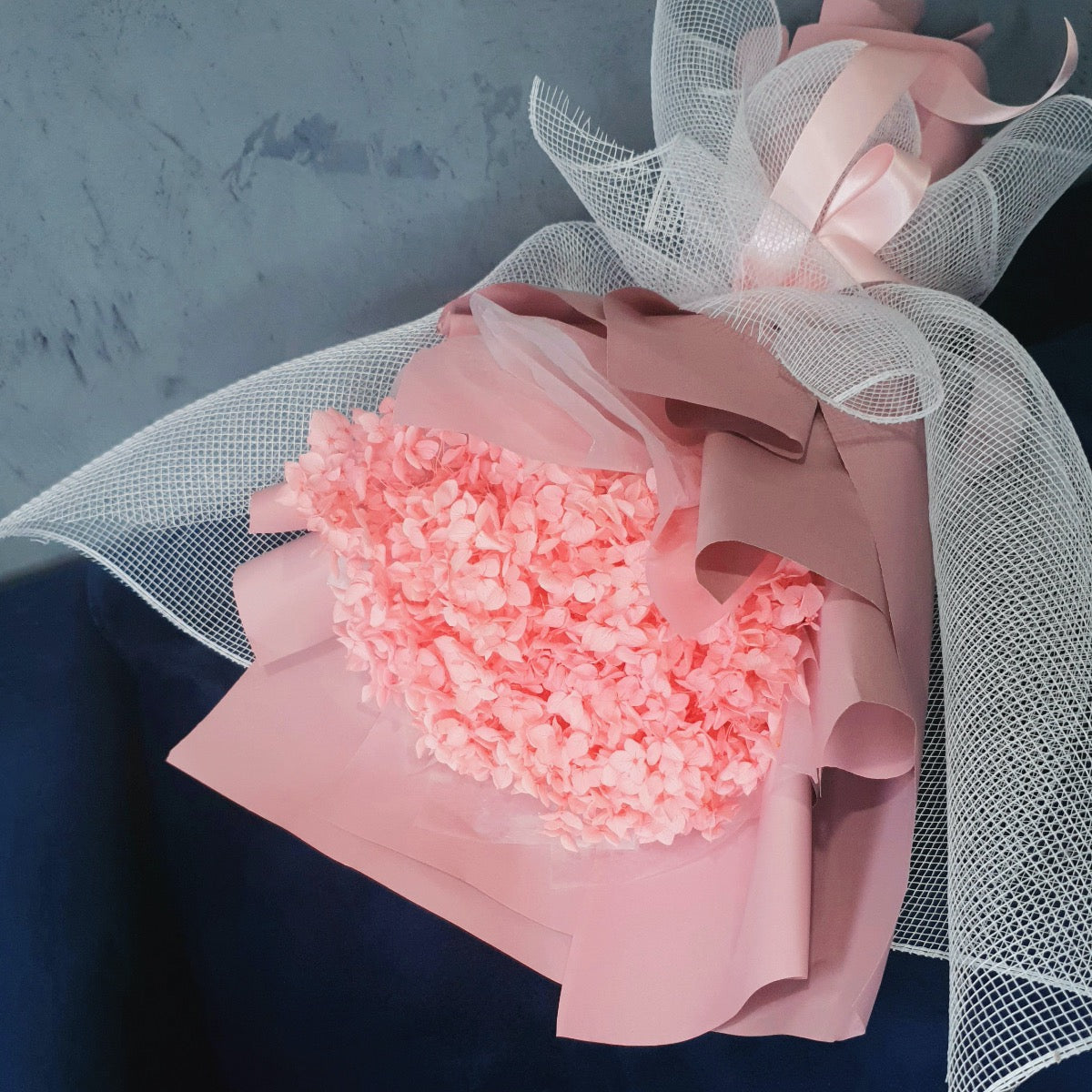 Preserved Hydrangea Bouquet- Pink