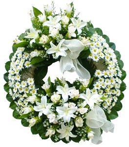 Large White Sympathy Wreath