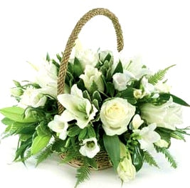 White Assorted Flower Basket