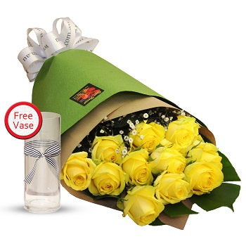 A Dozen Yellow Roses Bouquet